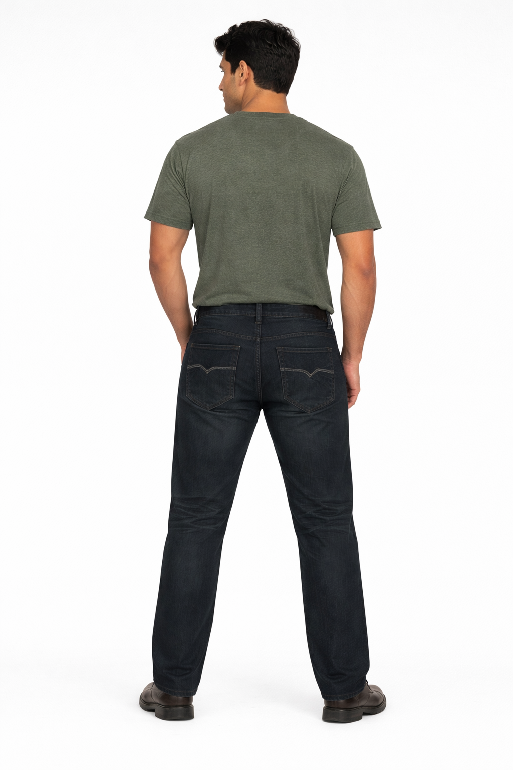 Snapry Men’s Black Straight Jeans — Mid-Rise Stretch Denim