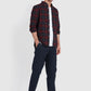 Snapry Men’s Checked Casual Shirt – Maroon & Navy