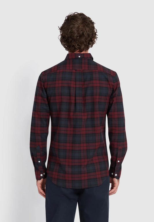 Snapry Men’s Checked Casual Shirt – Maroon & Navy