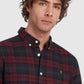 Snapry Men’s Checked Casual Shirt – Maroon & Navy