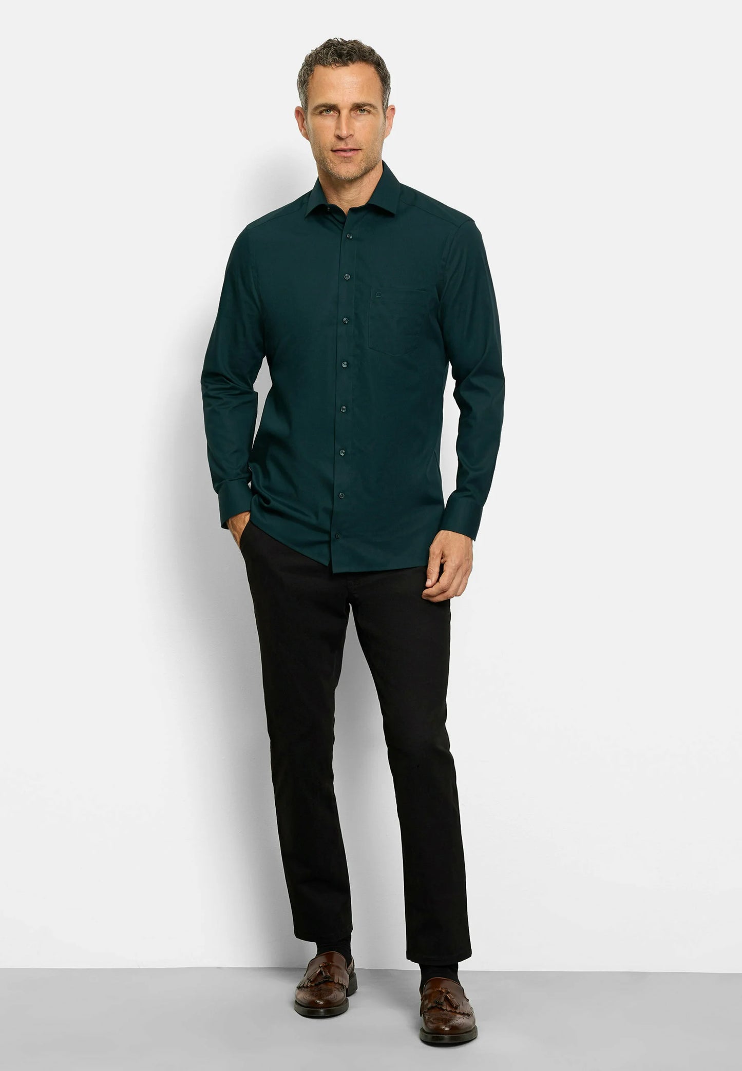 Snapry Men’s Premium Dress Shirt — Deep Green