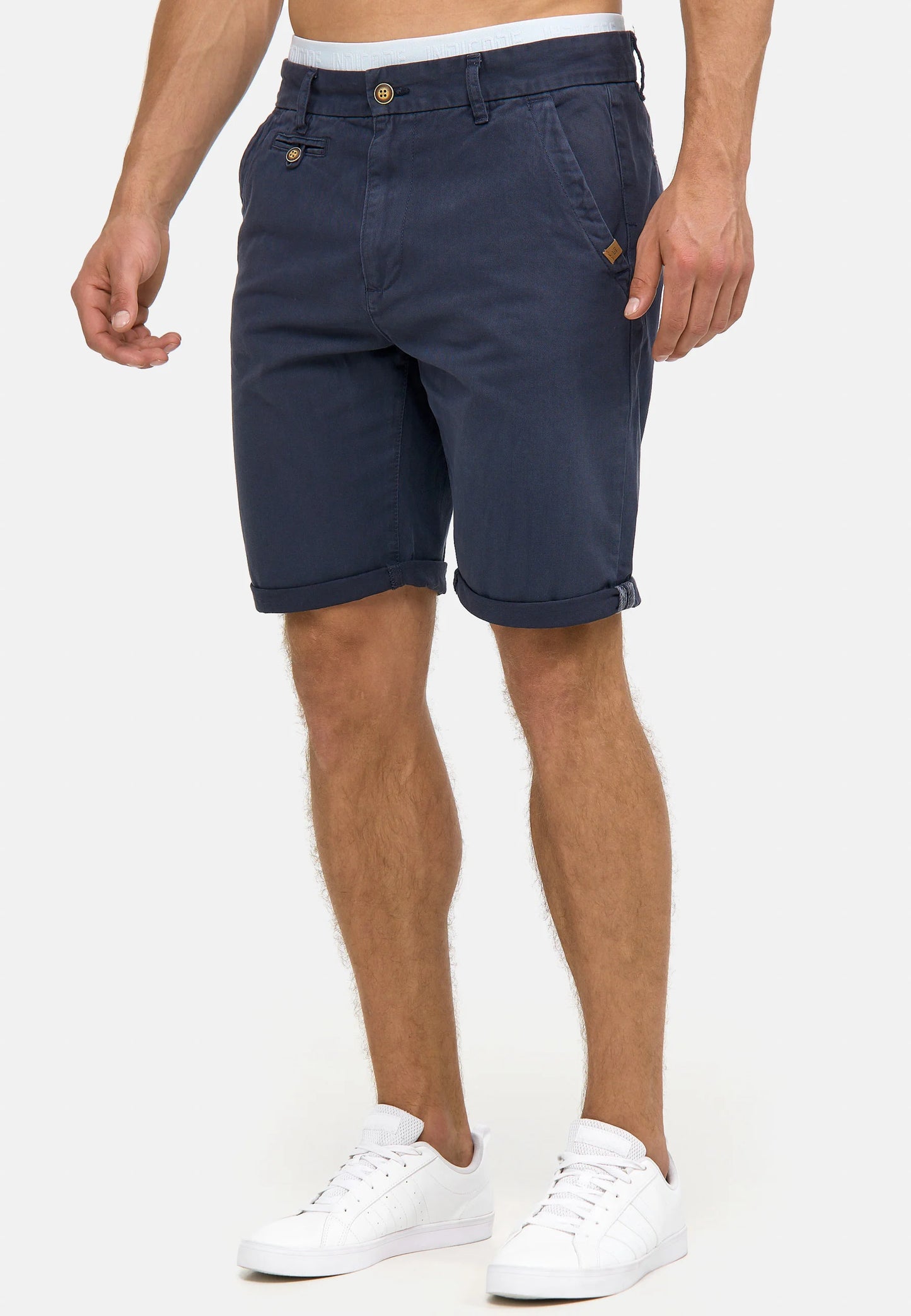 Snapry Men’s Navy Blue Cotton Chino Shorts – Slim Fit Casual Summer Shorts