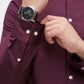 Snapry Men’s Solid Formal Shirt – Wine Maroon