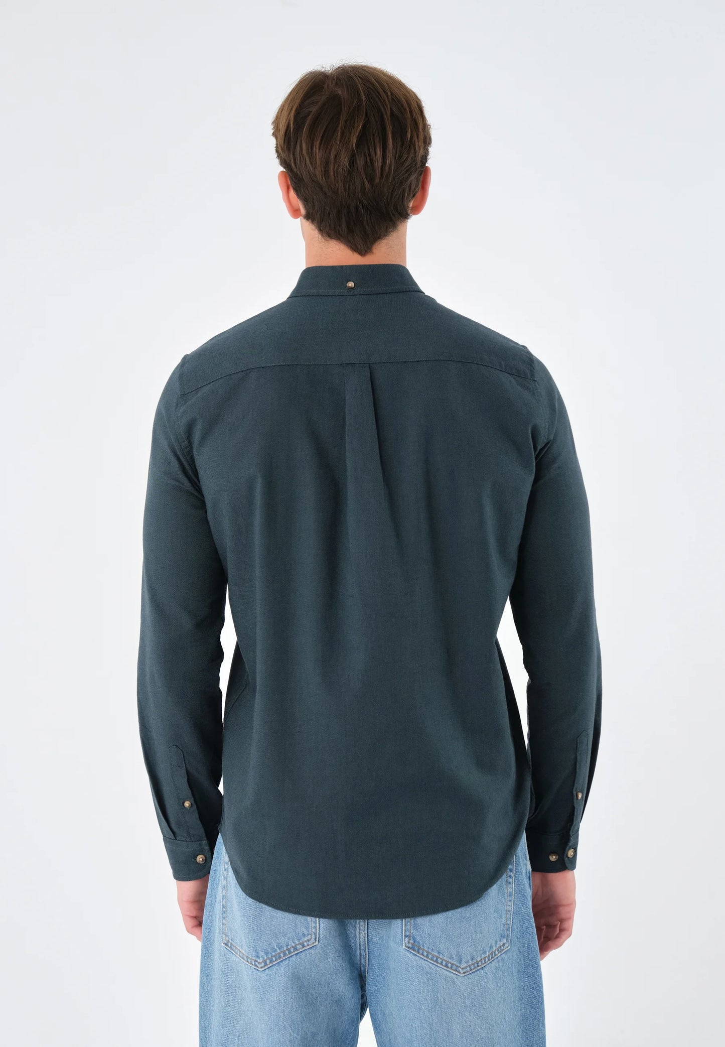 Snapry Men’s Button-Down Casual Shirt – Deep Teal Blue