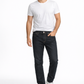 Men’s Washed Black Straight Jeans — Mid-Rise Stretch Denim
