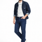 Men’s Deep Navy Classic Straight Jeans — Mid-Rise Stretch Denim