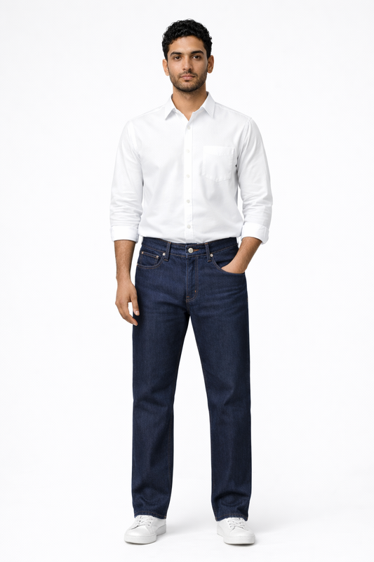 Men’s Navy Blue Classic Fit Jeans Pant | Premium Denim for Everyday Wear