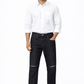 Men’s Black Slim-Straight Jeans with Subtle Knee Distress | Premium Stretch Denim