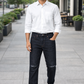 Men’s Black Slim-Straight Jeans with Subtle Knee Distress | Premium Stretch Denim