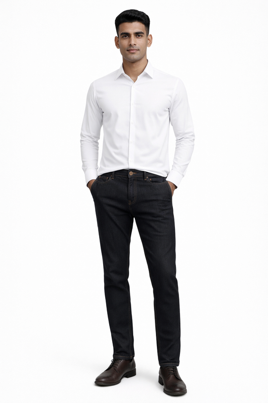 Men’s Black Slim Fit Jeans | Stretchable Denim Casual Pants