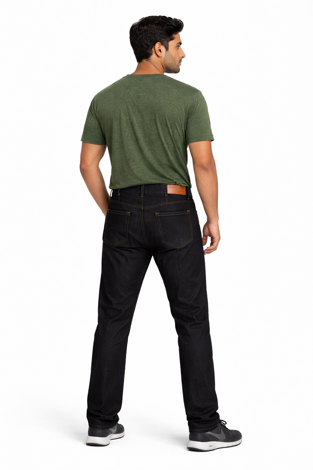 Men’s Black Regular Fit Jeans | Comfortable Stretch Denim Jeans