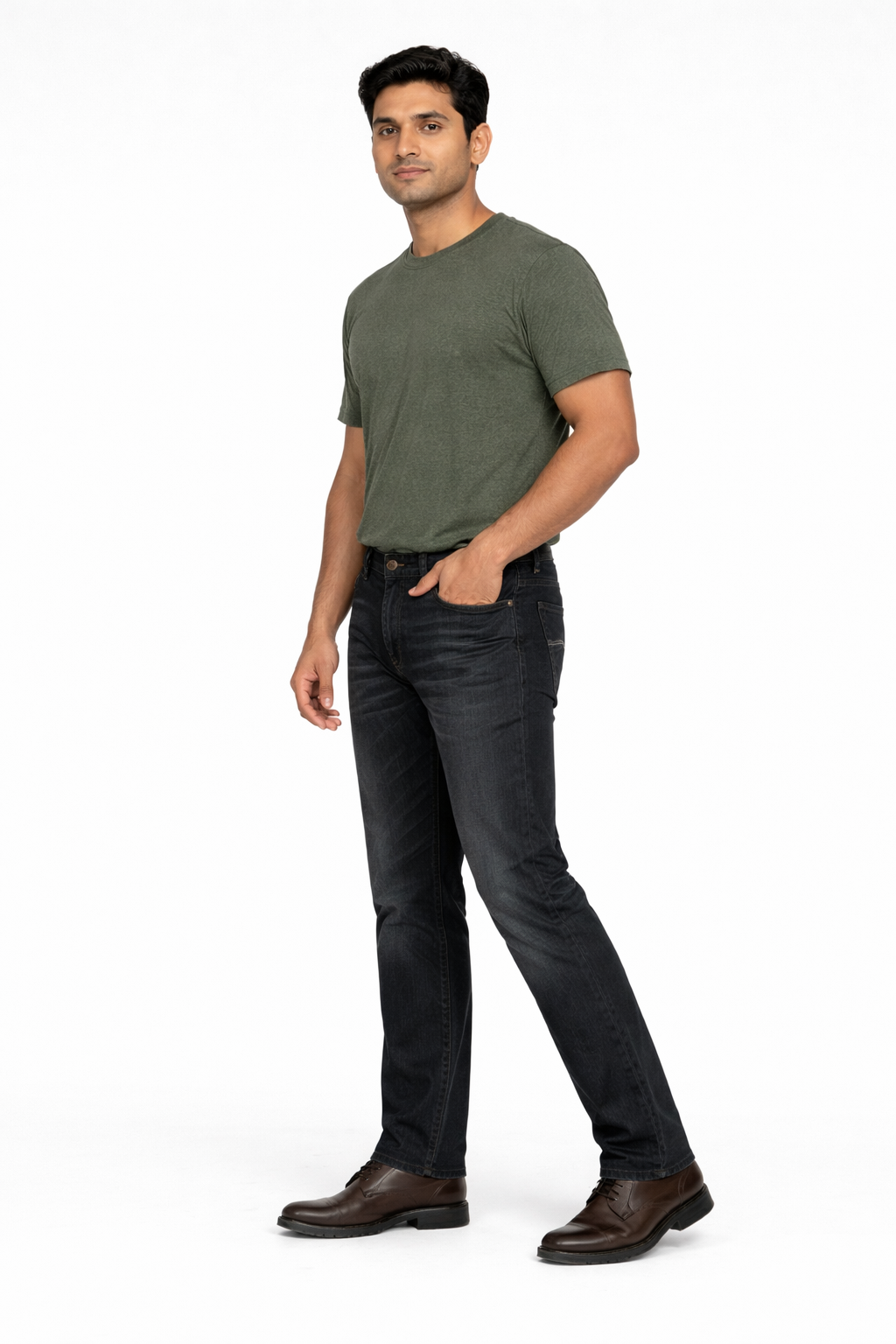 Snapry Men’s Black Straight Jeans — Mid-Rise Stretch Denim