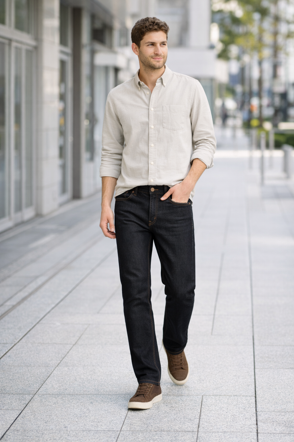 Men’s Black Slim-Taper Jeans — Premium Stretch Denim